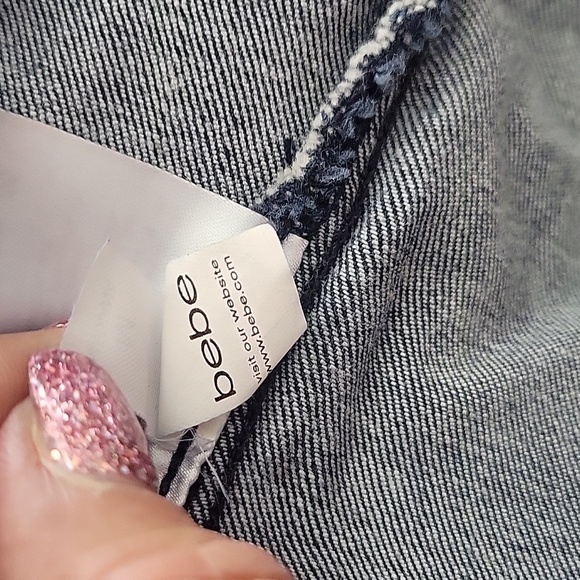 Bebe Patch Jean Jacket with Side Pockets, Size: M - Picture 7 of 12